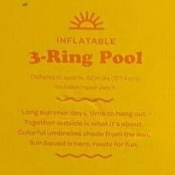 Sun Squad Inflatable 3-Ring Pool, 5'5" Diameter, 14.5" Height, w/ Repair Kit - Picture 3 of 7